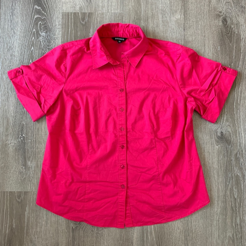 Bowling style short sleeve button down